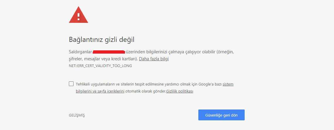 Google Chrome SSL Hatası Google Chrome SSL Hatası