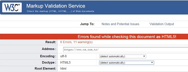 W3C Test Görüntüsü